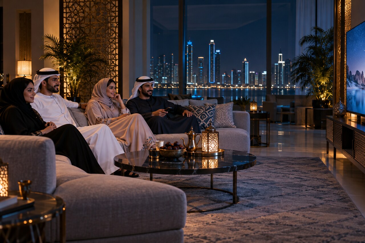 Viewing scene representing channels from Arabic channels